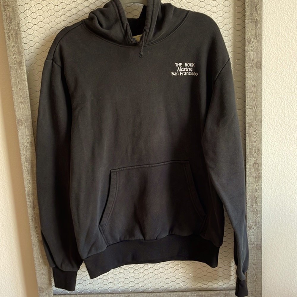 Alcatraz black hoodie, Size Large